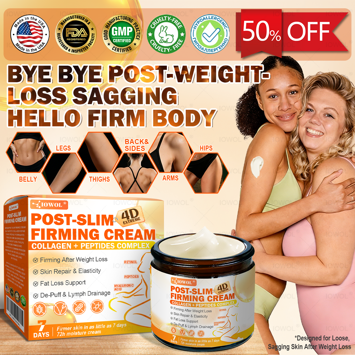 💪STOP SAGGY SKIN! GET A "LIQUID LIFT" WITH OUR 100% SATISFACTION GUARANTEE!𝐈𝐎𝐖𝐎𝐋® 𝐏𝐨𝐬𝐭-𝐒𝐥𝐢𝐦 𝐅𝐢𝐫𝐦𝐢𝐧𝐠 𝐂𝐫𝐞𝐚𝐦  80% OFF！