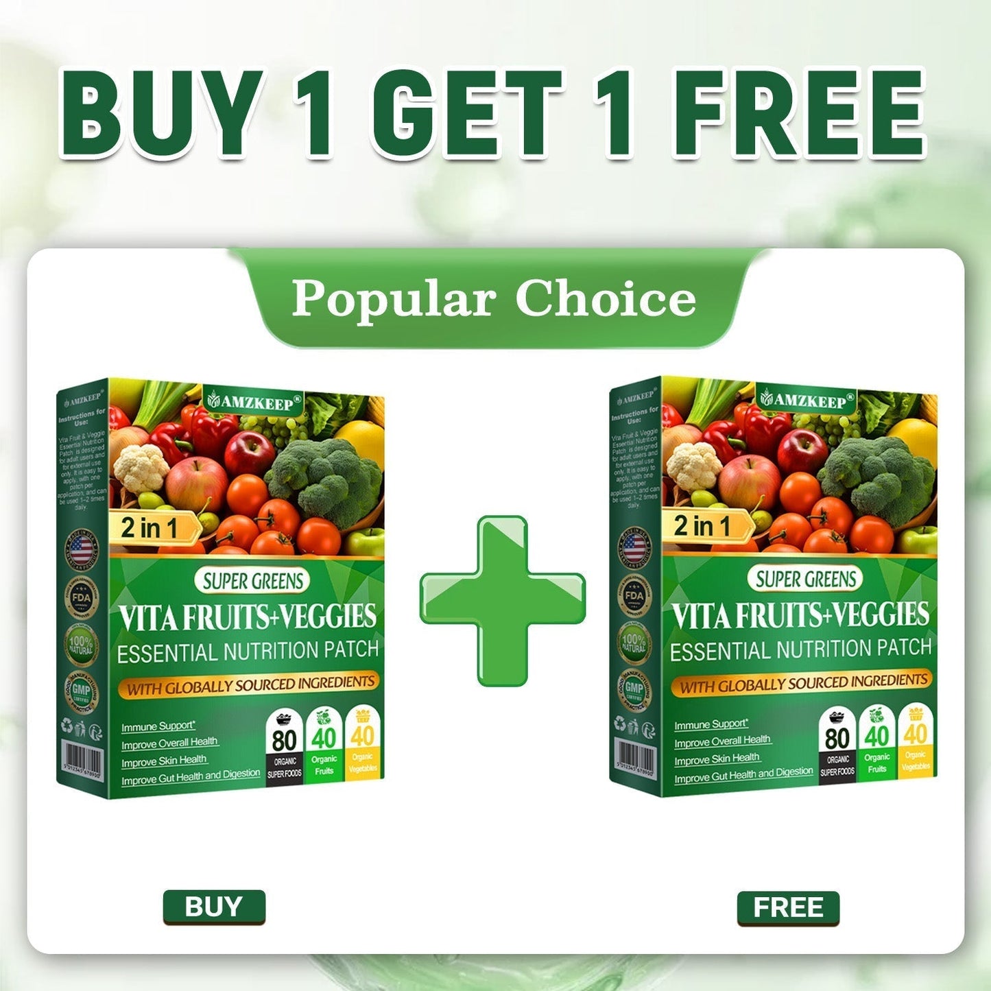 𝐀𝐌𝐙𝐊𝐄𝐄𝐏® Vita Fruit & Veggie Essential Nutrition Patch