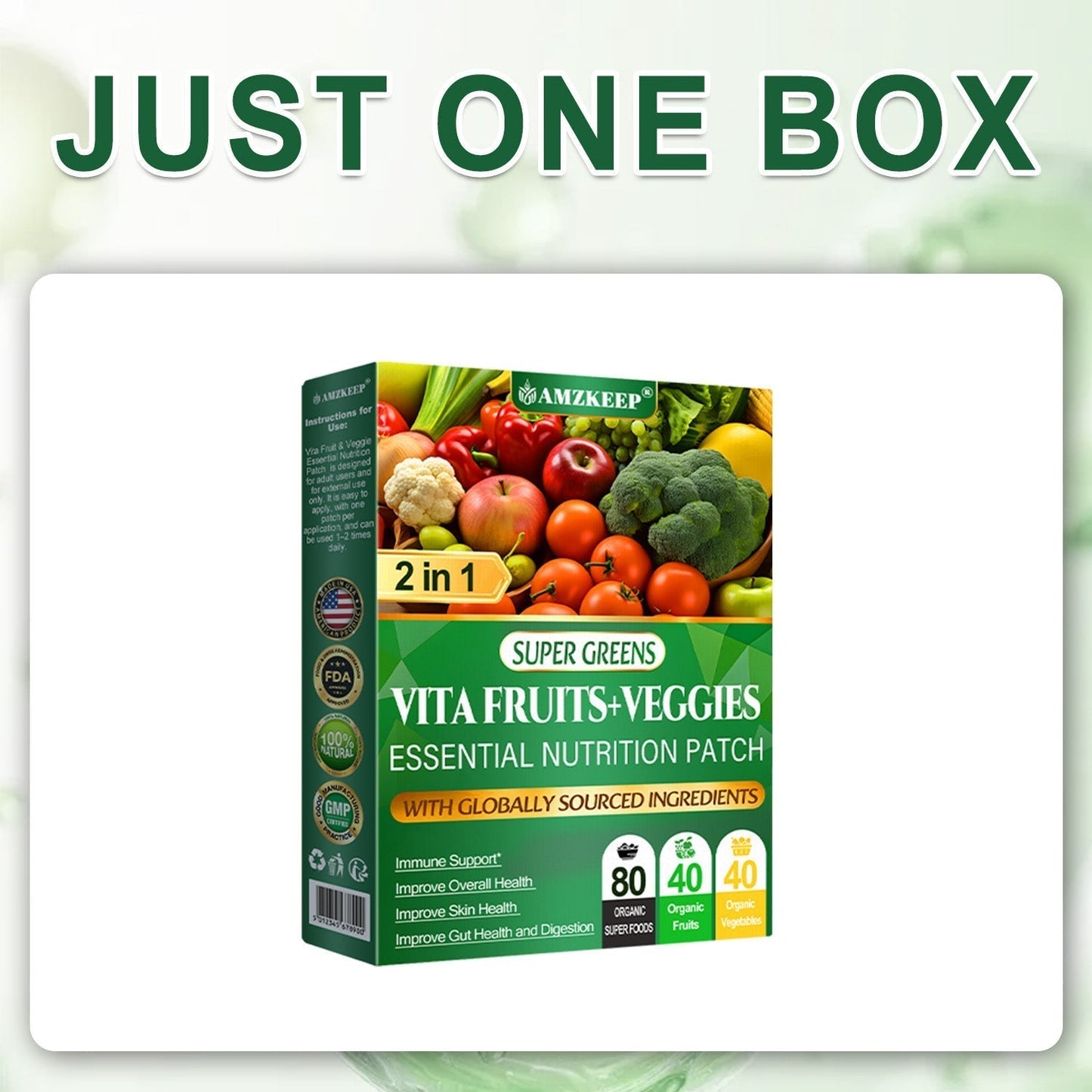 𝐀𝐌𝐙𝐊𝐄𝐄𝐏® Vita Fruit & Veggie Essential Nutrition Patch