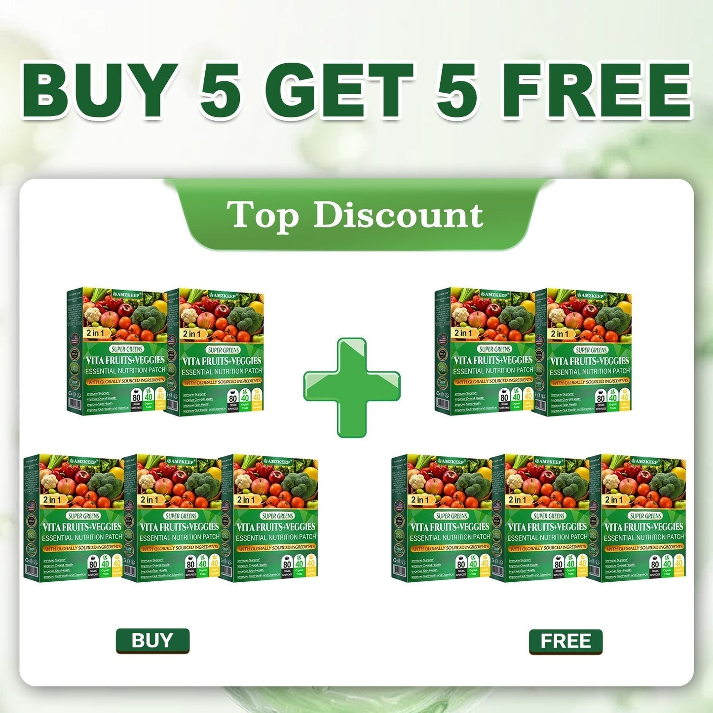 𝐀𝐌𝐙𝐊𝐄𝐄𝐏® Vita Fruit & Veggie Essential Nutrition Patch